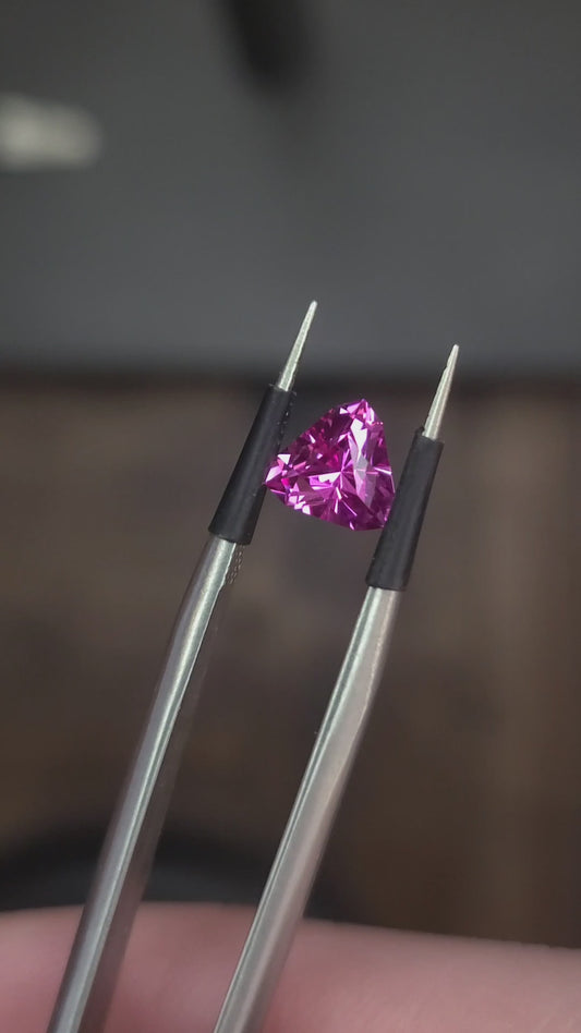 1.06 Ct Pink Synthetic Sapphire Trillion