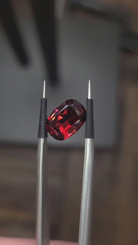 3.12 CT Red Garnet Rectangular Cushion