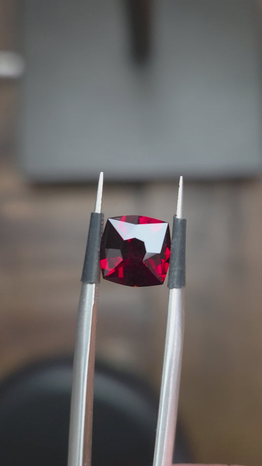 2.40 Ct Red Garnet Cushion