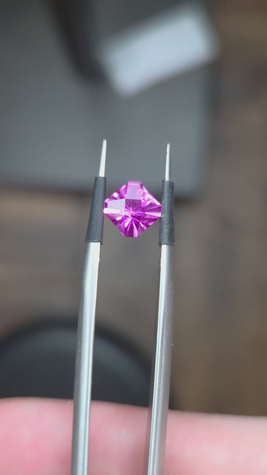 1.15 Ct Pink Synthetic Sapphire Square