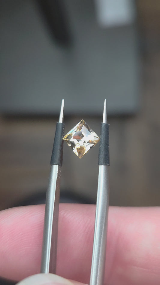 1.09 Ct Yellow/Colorless Zircon Princess Cut