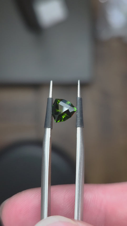 0.78 ct Deep Green Tourmaline Trillion
