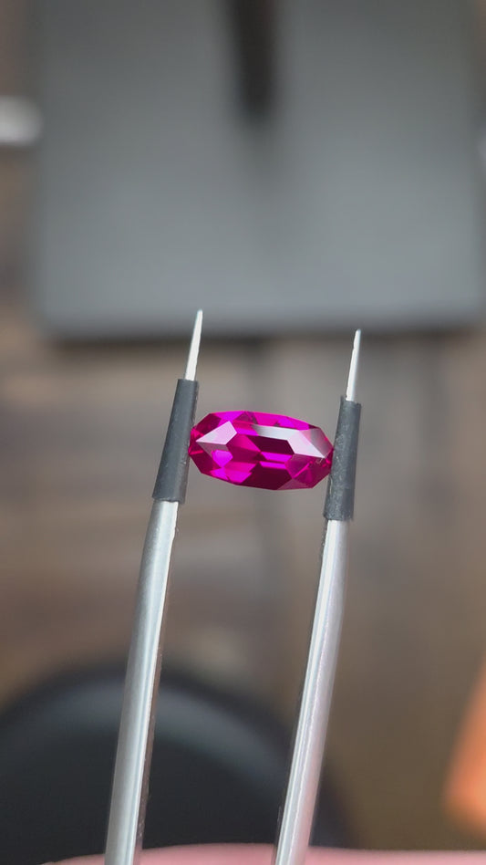 1.26 Ct Pink/Red Synthetic Ruby Oval/Rectangle