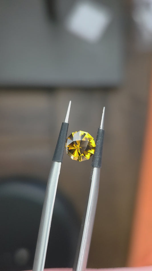 0.74 Ct Golden Orange Sunset Tourmaline Round