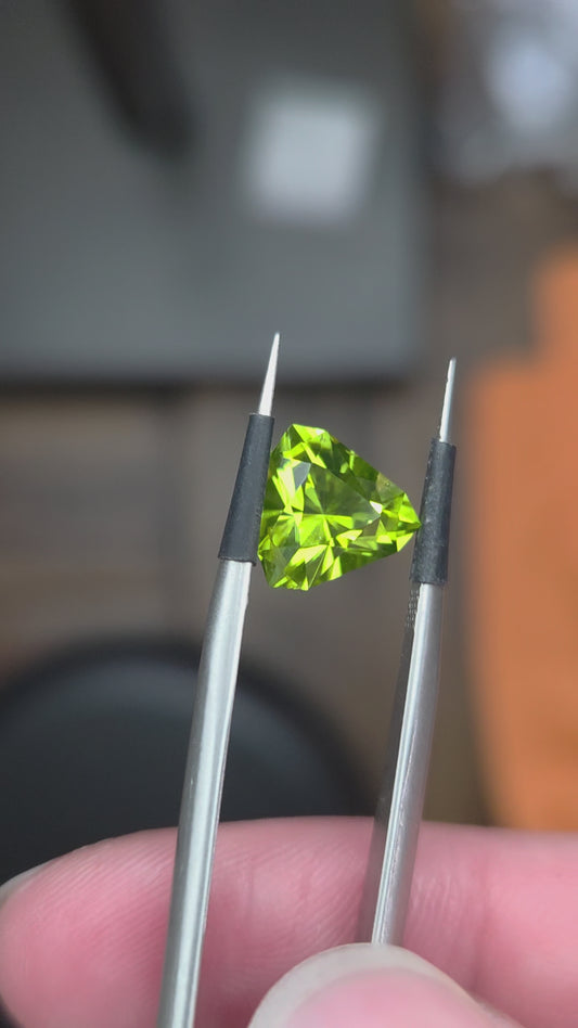 2.17 ct Green Peridot Trillion