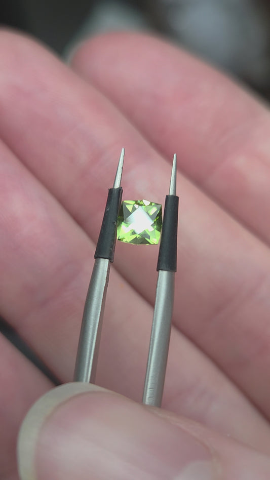 0.52 Ct Green Peridot Cushion