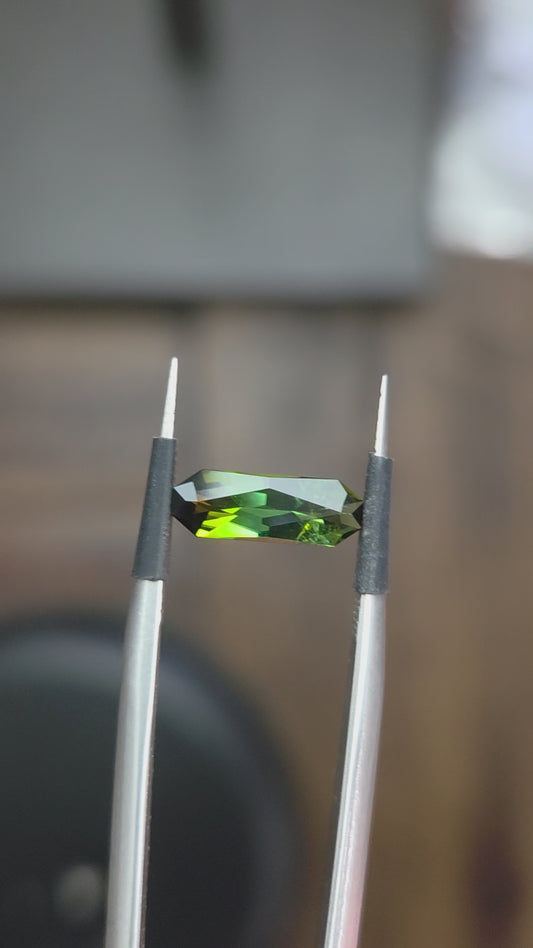 0.93 Ct Green Tourmaline Long Rectangle