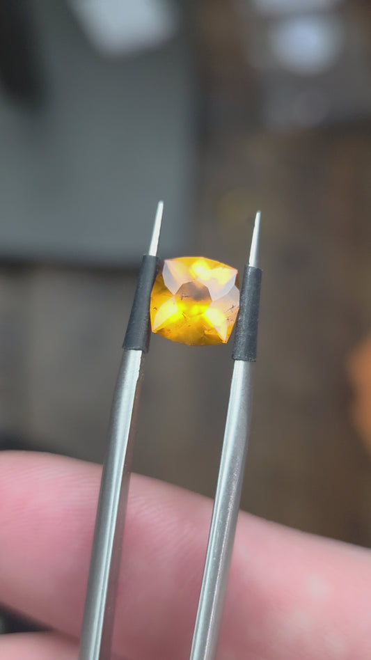1.71 Ct Semi Opaque Orange Hessonite Garnet Cushion