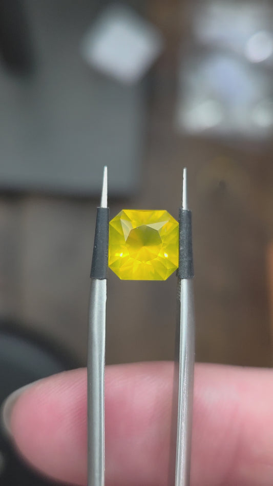 1.69 Ct Yellow Fire Opal Square