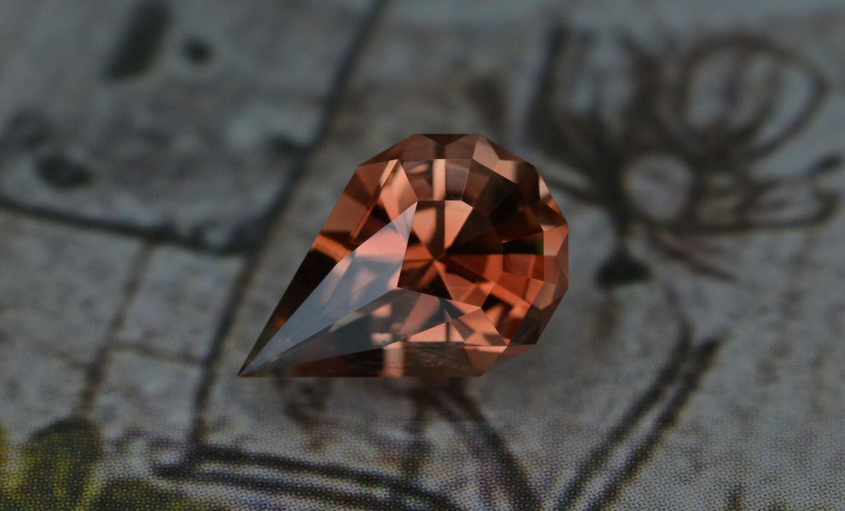 1.95 Ct Golden Red Sunstone Pear