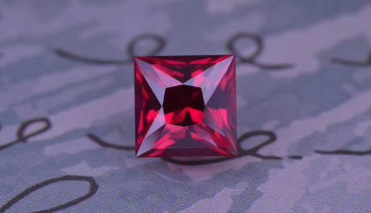 2.31 Ct Red/Pink Synthetic Ruby Princess Cut