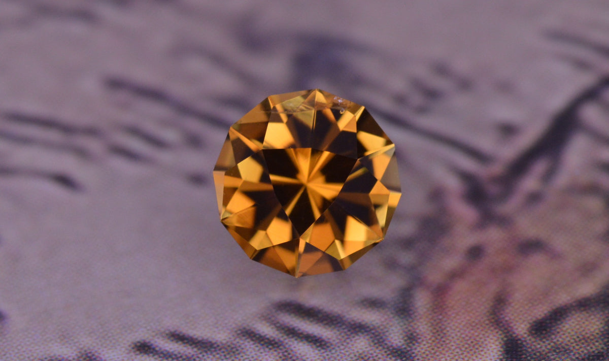 0.74 Ct Golden Orange Sunset Tourmaline Round