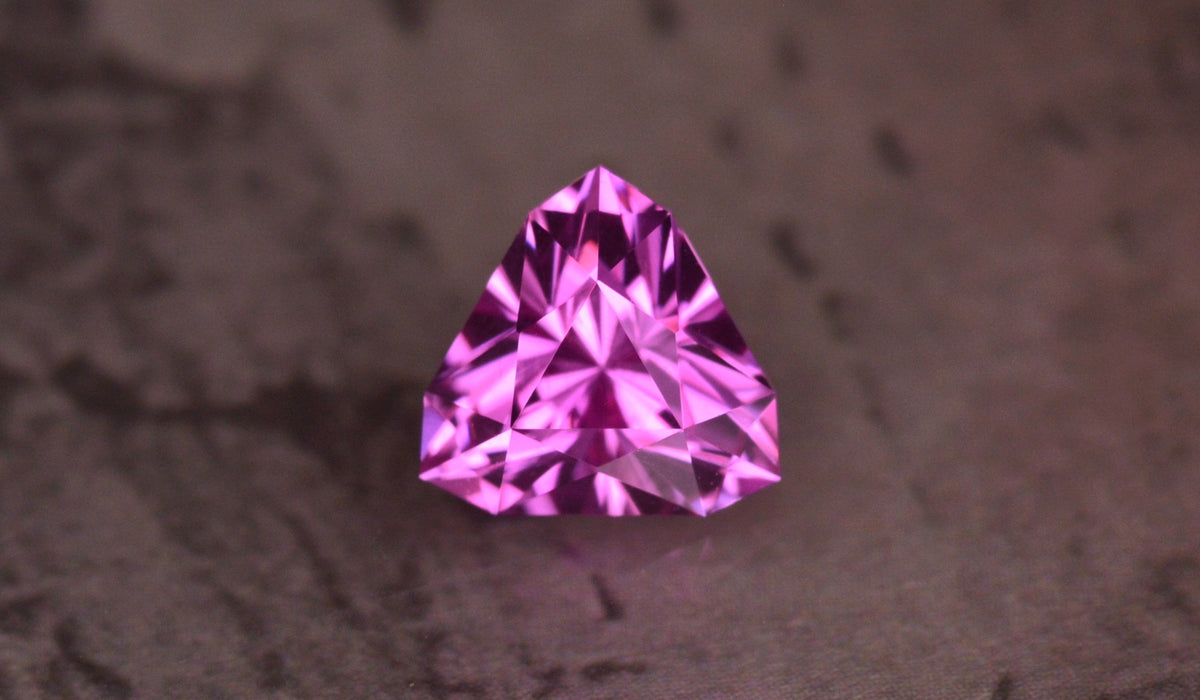 1.06 Ct Pink Synthetic Sapphire Trillion
